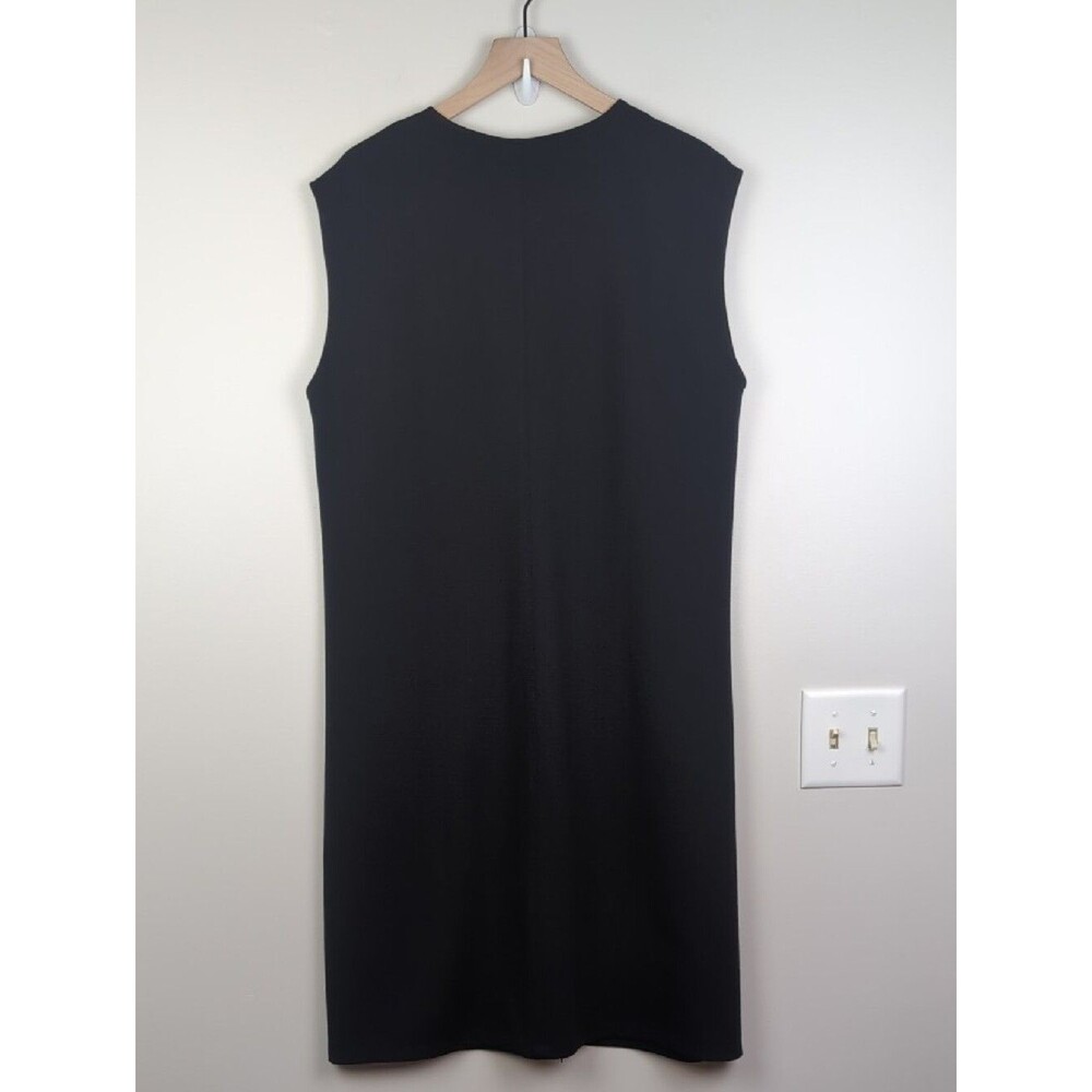 Eileen Fisher | Flex Tencel Ponte Dress | Sleeveless V- Neck | Black | L - Picture 4 of 8